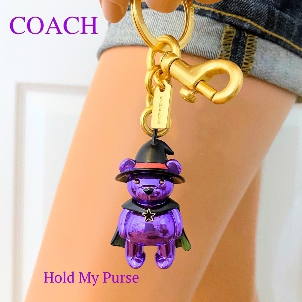 COACH Halloween Costume Bear Witch Keychain Bag Charm NWT - Picture 2 of 8